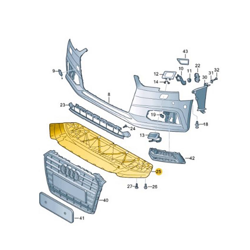 Audi Filler Plate - Passenger Side 8W0807611A